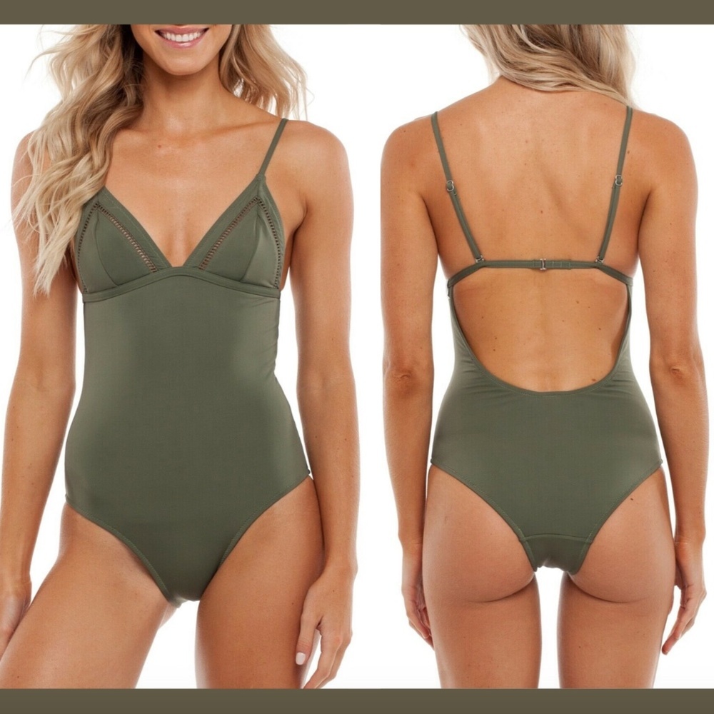 NWT Rhythm My Bralette One-Piece Swimsuit Green SZ XS